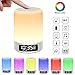 Price comparison product image Amouhom Night Lamp, LED Light with Bluetooth Speaker Digital Clock in 8 Color Changing and 3 Brightness, Supports SD Card Aux Connection Hand-free Calls for Kids