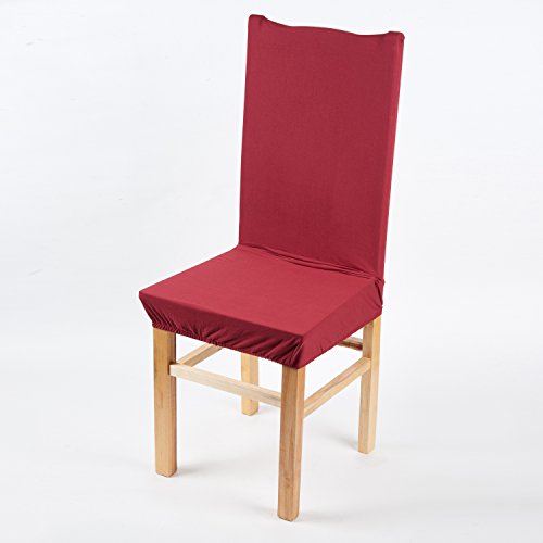 Beddingleer Stuhlbezug, kurz, abnehmbar, waschbar, Bezüge für Esszimmerstuhl, Restaurant, ideal für Hochzeiten, Hotels und Bankette, zusammenfaltbar, 6 Stück Style#4 - 3