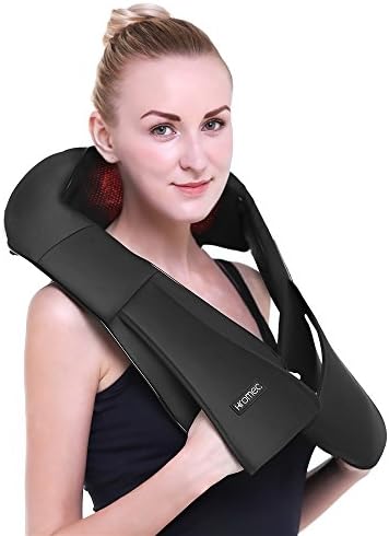 Hromec Shiatsu Neck and Shoulder Massager with Heat and 16 Kneading Massage Nodes for Back at Home Office Car