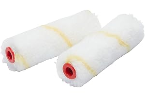 Fit For The Job 2 Pack 4 inch Medium Pile Woven Mini Paint Rollers for DIY Painting, Gives a Smooth Finish Painting with Emulsion Paints on Interior Walls and Ceilings, 4" 100mm