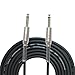 Produktbild FLGW-24 Mono Jack Gitarrenkabel Audio Stecker auf Stecker Kabel Drahtseil Gummi Kupfer 6,35mm Gerade Stecker Für Elektrische Instrumente - Schwarz