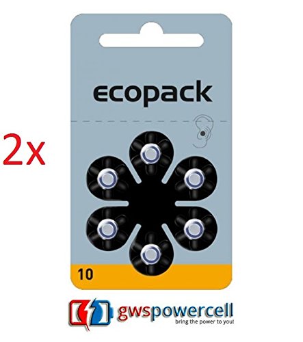 Preisvergleich Produktbild 12 Stk. Hörgeräte Batterien Ecopack Typ 10