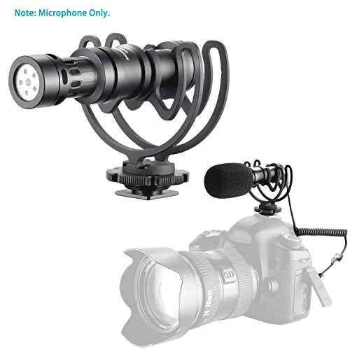 Neewer Micro Cam  ra Video Shotgun Microphone Cardio  de    Condensateur avec Amortisseur pour Canon  Nikon  Sony A7RII  A7  Panasonic GH5 GH4 GoPro Cameras  iPhone 7 7Plus  Samsung Smartphones NW-VM10 