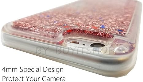 iPhone Case,Buyit Quicksand Stars Bling Floating Liquid Nice Luxury TPU Case [Perfect Fit][Pretty Fashion Design] (iPhone 6/6s Plus, Rose Gold)