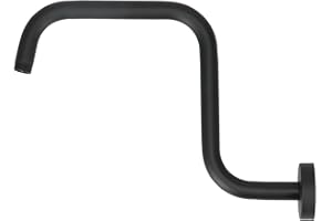 JENNGAOO Estensione del Braccio Doccia a Forma di S, 13'' Braccio di Prolunga per Soffione Doccia in Acciaio Inox a Forma Braccio Lungo per Soffione Doccia con Curva a Collo Oca Staffa per Casa e Albergo(B)