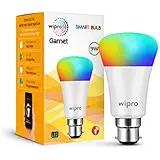 wipro Wi-Fi Enabled Smart LED Bulb B22 9-Watt (16 Million Colors + Warm White/Neutral White/White) (Compatible with Amazon Alexa and Google Assistant)