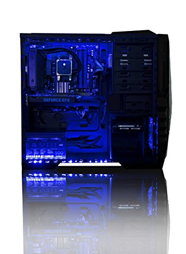 VIBOX Sirius 43 Gaming PC – 4,2GHz AMD 8-Core Prozessor, GTX 1080, leistungsfähig, Wassergekühlter Desktop Gamer Computer mit Spielgutschein, Windows 10, Blau Innenbeleuchtung, lebenslange Garantie* (3,3GHz (4,2GHz Turbo) Superschneller AMD FX 8300 Octa-Core Prozessor CPU, Nvidia GeForce GTX 1080 8GB Grafikkarte, 32GB Team Elite 1600MHz RAM, 1TB HDD Festplatte, Thermaltake CPU Wasserkühler, 600W 85+ Netzteil, Vibox blaues Gehäuse, AM3+ Mainboard) - 4