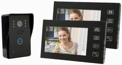 Shanyi 7" Portier Video Interphone Sans Fil Lcd LED Prise Photo Wireless Door Phone Bell 2 Moniteur Tactile , Black