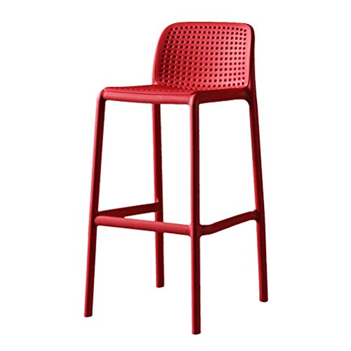 JYYYBD Mobilier Fauteuil de Bar Contemporain Simple, Chaise Haute, Table Haute, Chaise, Support pour Jambe Haute, Dossier pour la Maison, Chaise, Chaise pour réception (Couleur: Rouge)