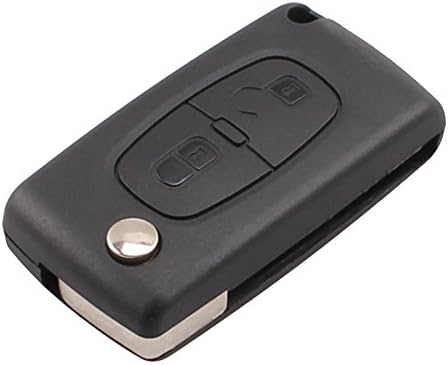 Keyfobworld Folding Flip Key Fob Key Shell Remote Case 2 Buttons for Peugeot 107 207 307 308
