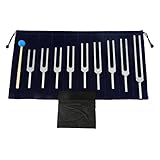 Dreld 9 Solfeggio Tuning Forks Kit, Healing Forks With Silicone Hammer And Bag For Dna Repair Healing, Sound Therapy, Perfect Healing, Musical Instrument, Balancing, Healers, Vibration