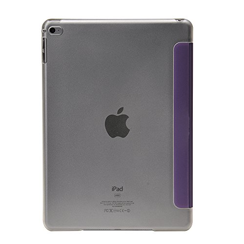 Apexel Drei zusammenklappbar Ultrathin Smart Cover Case mit durchscheinend Back Cover und Eingabestift für iPad Air 2 – Schwarz _ P Violett violett 24.2*17.2*1.3 - 2