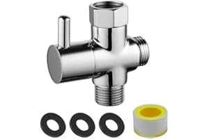 GOBESTY Gobest valvola a leva 3 vie, G 1/2, ottone pieno, doccia, adattatore, valvola a leva, rame, cromo