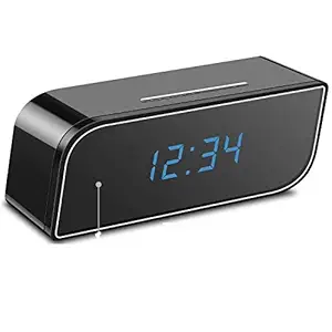 CAM 360 Wireless WiFi Night Vision 1080p Digital Table Clock Full HD Mini spy Camera Video Recording with Audio 5 Hours Battery Backup 12 mega Pixel Lens for Home