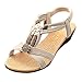 Produktbild Damen Sandalen Pantolette,  Offener Zeh Espadrilles Frauen Knöchel Schnalle Strandschuhe Riemchensandalen Absatz Schuhe (40, Beige)