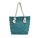Produktbild Panegy Canvas Female Shopper Bag Damen Tasche Modische Mädchen Einzel Schulter Tasche mit Fransen Tasche mit Stabile Griffe - Aqua-Blau