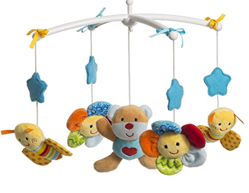 Bieco 37204237 – Musikmobile Bär mit Melodie „Guten Abend, gute Nacht“, blau, ca. 31 x 31 x 62 cm - 3