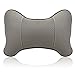 Produktbild Leeko Auto Nackenkissen Nackenstützen Kopfkissen X2 Kunstleder mit loch atmungsaktive super weich und bequem anti Müdigkeit langes Fahrens Stoßdämpfung Hals Nacken Schutz & Stütz zwei Farben erhältlich. (Grau)