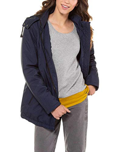 GINA LAURA Softshelljacke, Karoprint, Kapuze Cappotto, Blu (Blau 77), XL Donna