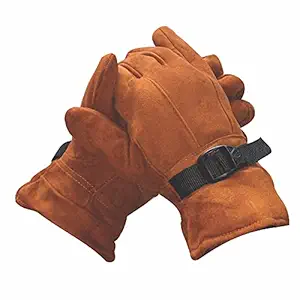 Anne Print Solutions Leather Gloves for Bike Warm Brown 1 Pair Winter Gloves for Men Boy Protective Warm Hand Riding Probiker Gloves Pack of 1 Pair