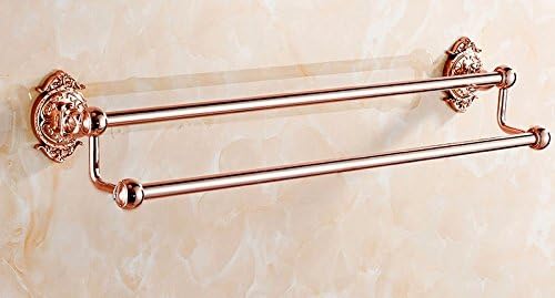 USDFJN towel rails The Minimalist Style Toilet Bathroom Shelf Rack 2 Lever And The Pendant Towel Double Pedestal Wall Mounted The Punch Euro Style Carvings Copper Tube Rose Gold