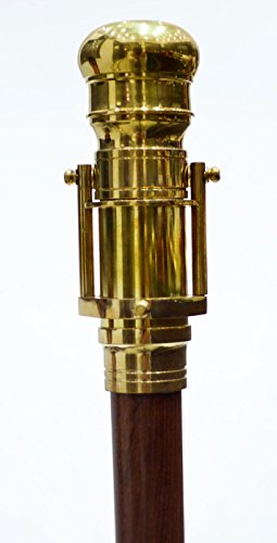 Teleskop Gehstock aus indischem Palisanderholz, faltbar, mit integriertem Fernrohr aus Messing - 3