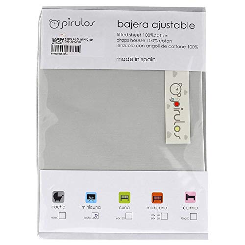 Preisvergleich Produktbild pirulos 40100030 – Spannbettlaken, Baumwolle, 50 x 80 cm, grau