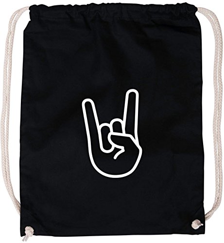 Preisvergleich Produktbild EZYshirt® Rock Hand Baumwoll Stoffbeutel