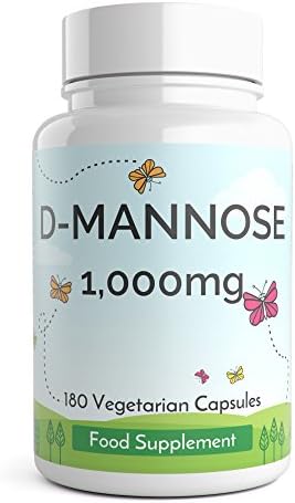 D-Mannose 1000mg Per 2 Capsules 180 Vegetarian D Mannose Capsules Targeted Release Combats Urinary Tract Bladder Infection UTI | Supports Urinary Health | Cystitis Prevention | Relief for Irritable Bladder Problems