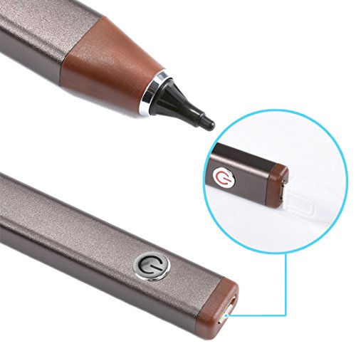 Stylus Stift, Touchscreen Eingabestift , Wrcibo USB Aufladbar Kapazitiver Eingabestift Stylus Touch Pen Touch Screen Zeichnen- und Schreibstift, Feine Präzision Kugelschreiber für Touch-Screen Smartphones & Tablets (Braun) - 5