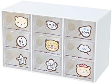 Chris Wang 3 Tier Small Size Plastic Storage Case, Desktop Multi-tier Orgnaiser Draw for Office School Home Tidy Use, Sorting Box for Stuff Classification - White