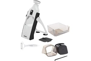 KLEVA RANGE MYBO TV - SAFETY SLICER - Coupe-Légumes XL - 24 Types de Coupe - Facile et Sûr - Passe au Lave-Vaisselle - Garanti 2 Ans - Vu à la Télé, Argent
