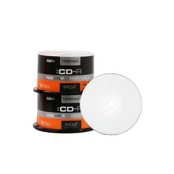 Intenso CD-R 700 MB voll bedruckbar 52x - 100 Stück in Cakebox