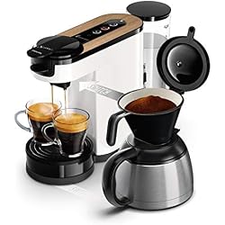 Philips HD6596/01 Machine à café SENSEO SWITCH 2 en 1 - Blanc et bois