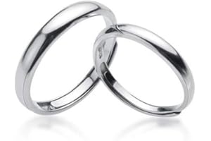 GFYWZ S925 Anillo de Pareja de Plata, Anillo de Apertura Simple Y Suave para Hombres Y Mujeres, Anillo de Moda para el Día de San ValentínUn par, Apertura regulable