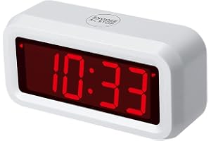Timegyro digital väckarklocka, skrivbordsklocka endast batteridriven, 3 nivåer justerbar ljusstyrka, 12/24 timmar, snooze, 3