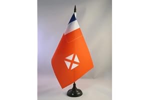 AZ FLAG Drapeau de Table Wallis et Futuna 21x14cm - Petit Drapeaux DE Bureau wallisien futunien - France 14 x 21 cm