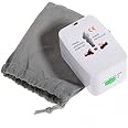 Gadget Hero's All In One Universal Power Adapter. Worldwide Travel Adaptor. Surge Protector., White