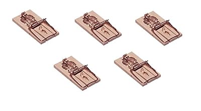 Artecsis Lot de 5 Pièges à souris, Tapette à souris efficace et puissant en bois réutilisable