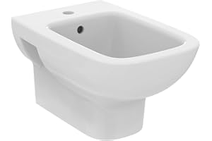 Ideal Standard - i.life A, Bidet suspendu avec photo robinetterie et trop-plein, E-packaging dédié au transport de la céramique, Blanc