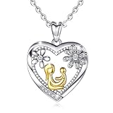 ESPECIFICACIONES DEL COLLAR -- Tamaño del colgante: 0.81*0.94in (20.6*23.9mm). Longitud de la cadena: 18in (46cm). Viene en una bonita caja de regalo.