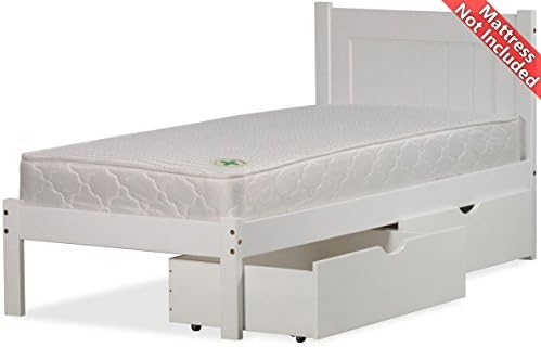 Amani King Size White Bed Frame - 2 Drawers