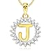 Alphabet Initial Letter "J" Gold and Rhodium Plated Alloy Pendant with Chain for Men & Women made with Cubic Zirconia- P1956G [VKP1956G] RS.242.00