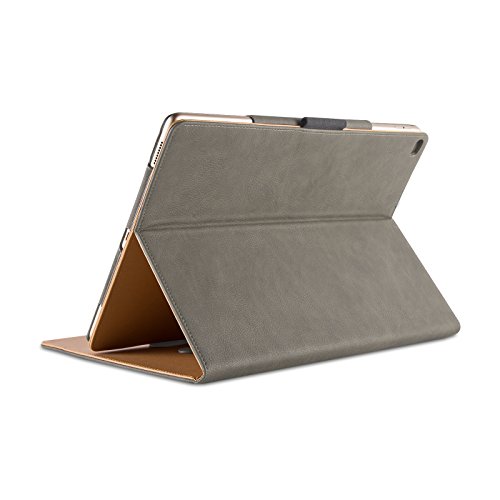 iPad PRO 12.9″ 2017 Hülle – JAMMYLIZARD Ledertasche Smart Cover mit Standfunktion für iPad PRO 12.9″ 2017, OLIVGRAU & HONIG, [MIT STIFT-HALTER] - 4