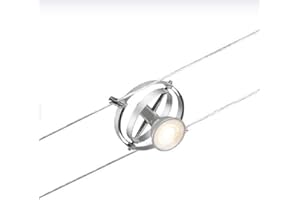 Paulmann 94437 CorDuo Système de Câbles Spot Cardan DC Individuel 10 watts max, Éclairage Extensible Chrome Mat Matière Plastique GU5,3 Système de Câbles sans Ampoules