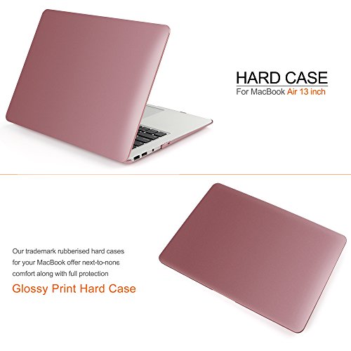 iDOO MacBook Schutzhülle / Hard Case Cover Laptop Hülle [Für MacBook Air 13 Zoll: A1369/A1466] – matt, Rosa Gold - 2