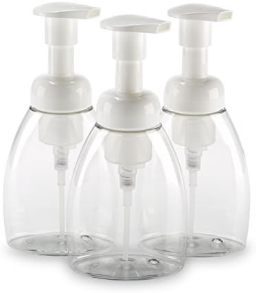 Foaming Hand Soap Dispenser (3 pk) Soap Foam Dispenser Durable (8.5 oz) Plastic Soap Dispenser- Refillable and Eco Friendly Pump for use in Bathroom and Kitchen - Parker Eight