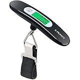 E-PRANCE Pèse Bagage Electronique / balance de voyage / bagages électronique /Balance numérique Portable/ Balance suspendue Max 50 KG/ 110 lb pour Bagages / Voyage / Poste / shopping / Extérieur / Usage domestique (Noir)