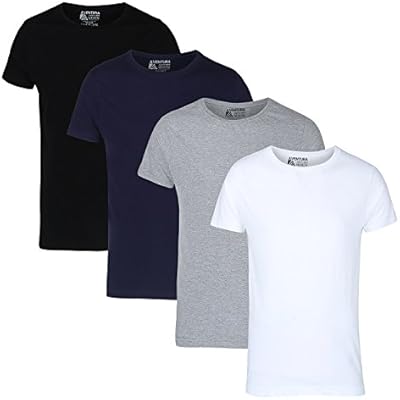 Aventura Outfitters Men's Round Neck Half Sleeve Solid T-Shirts- Pack of 4