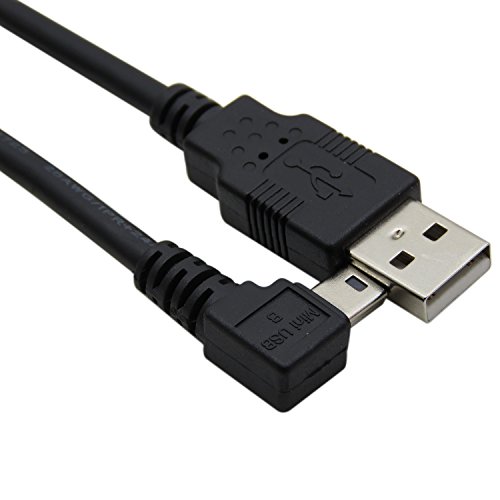 CableDeconn 1.8M Mini USB Kable B Type 5pin Male Left Angled 90 Degree to USB 2.0 Male for Data Car GPS Devices - 5